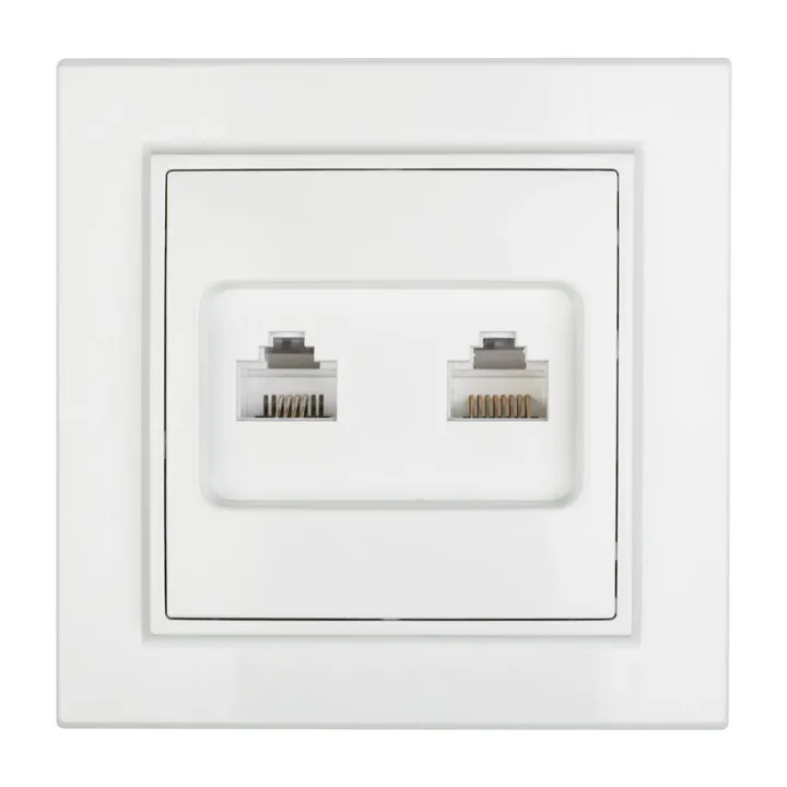Минск Розетка RJ-45+Phone СП белая EKF