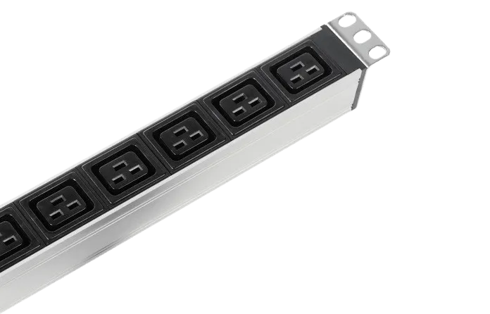 Вертикальный блок розеток Rem-16 с авт. 16А, 10 Schuko, 10 IEC 60320 C19, 16A, алюм.,33-48U,колодка