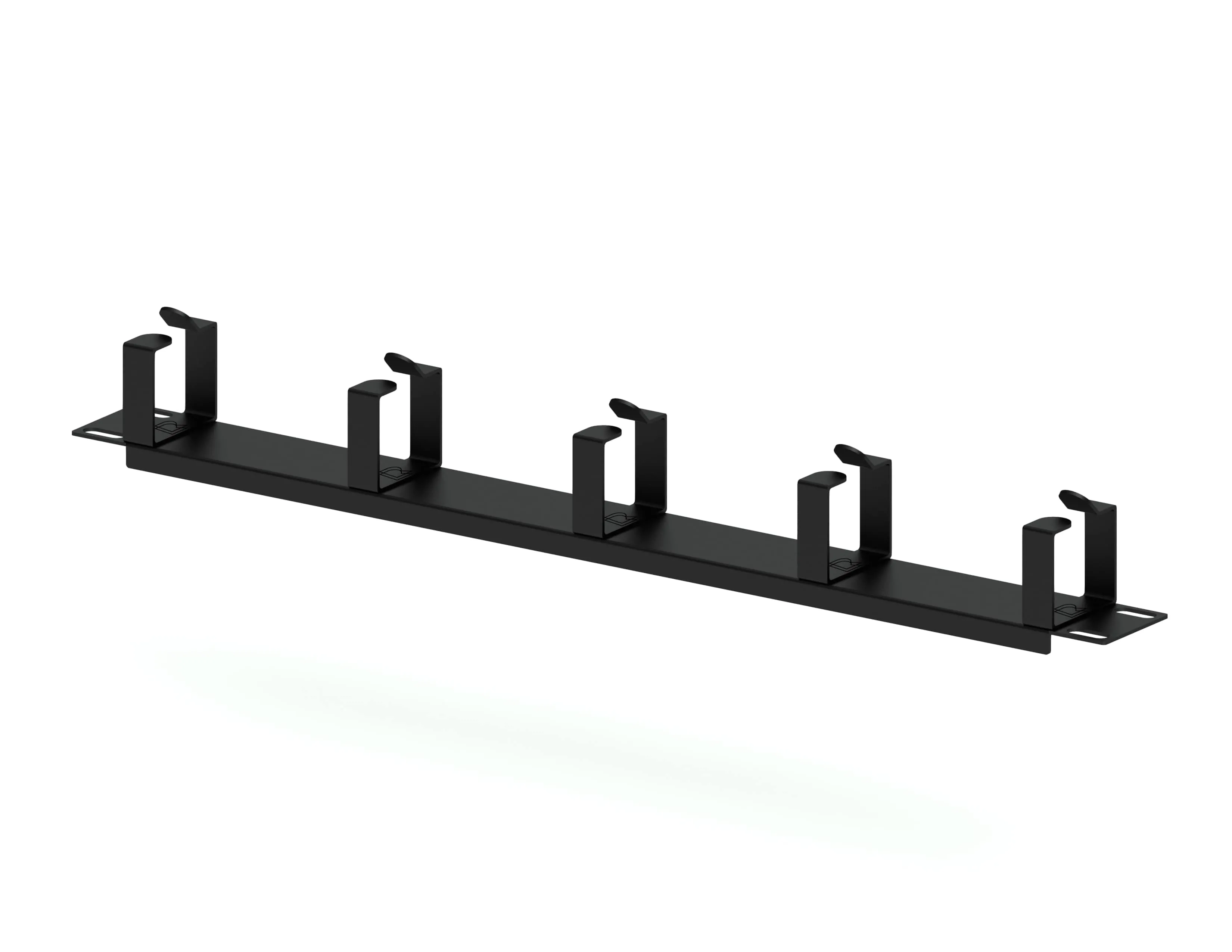 Кабельный организатор горизонтальный, 19", 1U, 5 колец, черный RUSRACK 