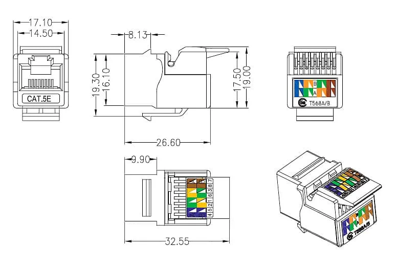 Cabeus KJ-RJ45-Cat.5E