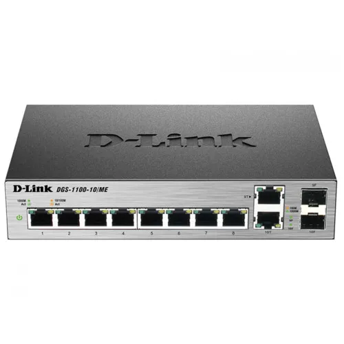 Коммутатор D-link DGS-1100-10/ME/A2A (1000 Base-TX (1000 мбит/с), 2 SFP порта)