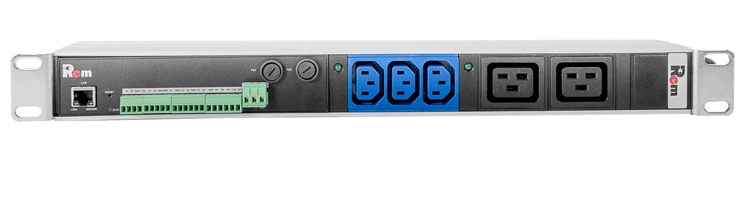 Гор блок розеток Rem-2MC,LINUX,мониторинг,управление,3C13,2C19,1~32А,19",колодка
