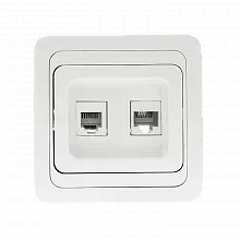Лондон Розетка RJ-45+Phone белая EKF