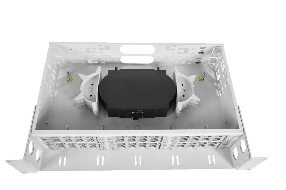Оптический кросс (бокс) 19" с полкой (площадкой), 2U, до 48 портов
