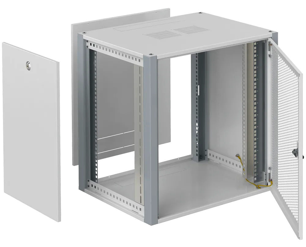 SYSMATRIX WP 6606.730 Шкаф телекоммуникационный настенный 19" 6U 600x600x315mm (ШхГхВ) дверь перфорация, цвет серый (RAL 7035/RAL7000)