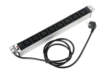 Блок розеток Rem-16 с инд., 8 IEC 60320 C19, 16A, алюм., 19", шнур 3 м.