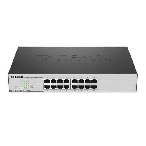 Коммутатор D-link DGS-1100-16/ME/B2A (1000 Base-TX (1000 мбит/с), Без SFP портов)