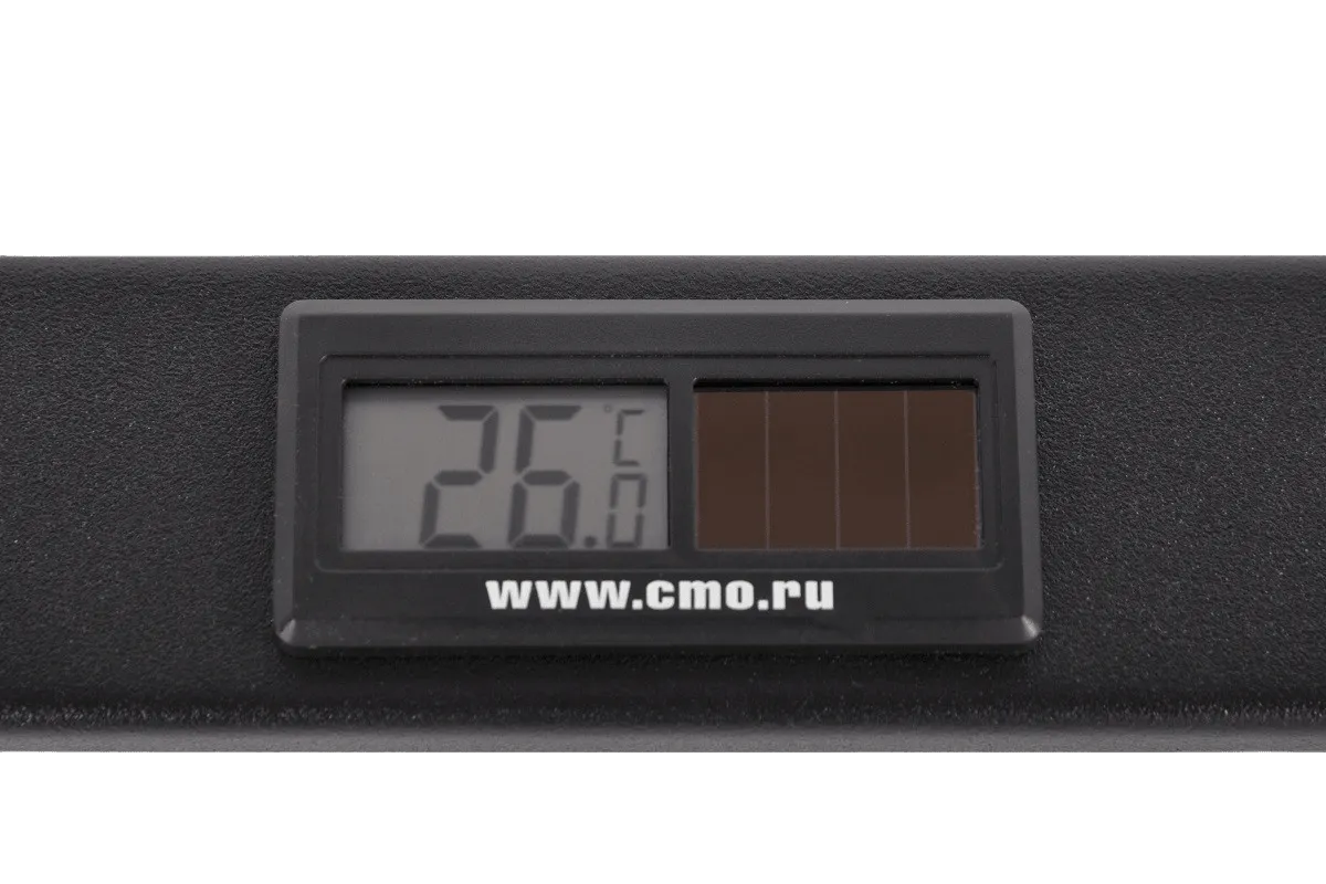 Фальшпанель с термометром в шкаф 19" 1U, цвет черный