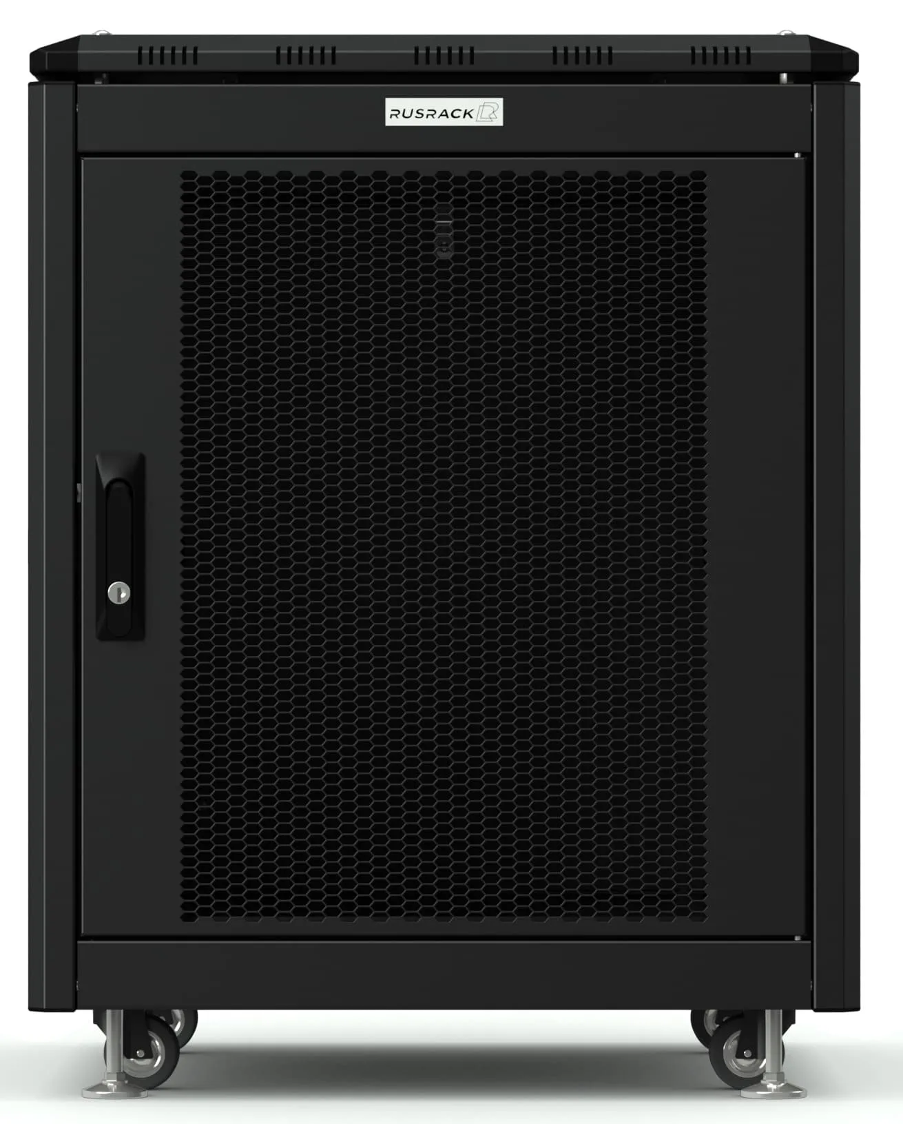 RUSRACK напольный 18U 600х600 черный, перф. дверь