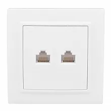 Минск Розетка RJ-45 2-местная СП белая EKF