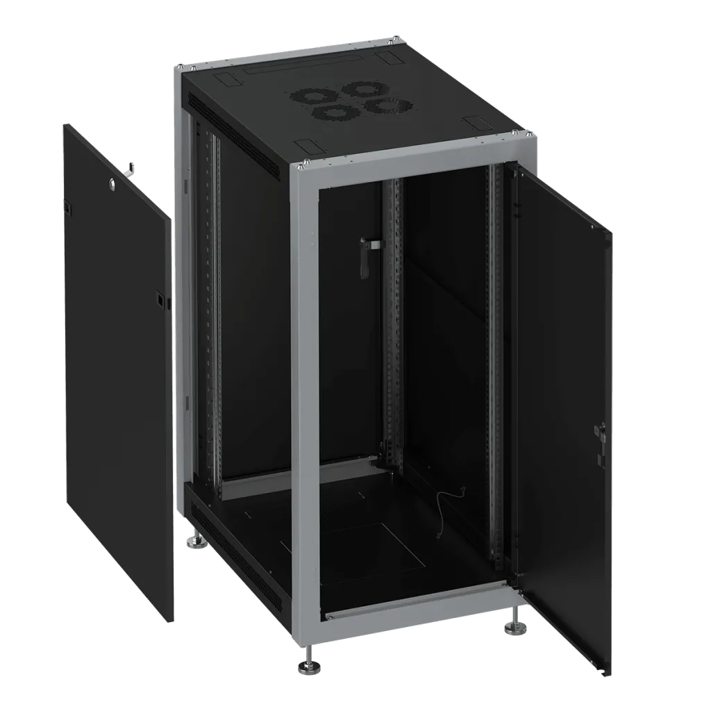 SYSMATRIX SL 6042.922 Шкаф монтажный телекоммуникационный 19" напольный 42U 600x1000x2000mm (ШхГхВ) передняя дверь металл, задняя дверь металл, поворотная ручка с замком, цвет черный (RAL 9004/RAL 7000)