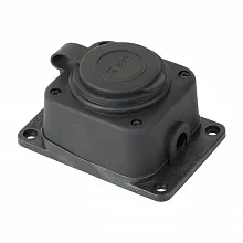 Роз. одномест. с защит. крышкой каучуковая 230В 2P+PE 16A IP44 EKF PRO