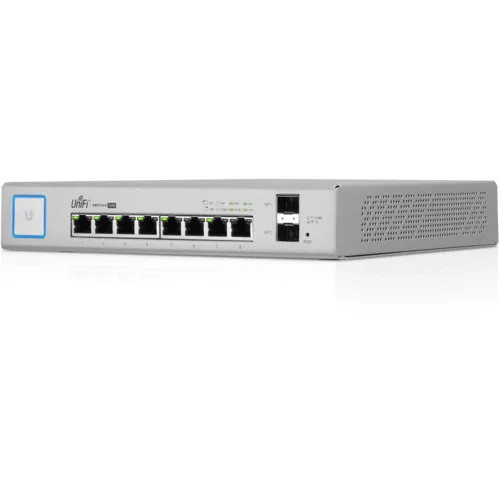 Коммутатор Ubiquiti  UniFi US-8-150W US-8-150W-EU (1000 Base-TX (1000 мбит/с), 2 SFP порта)