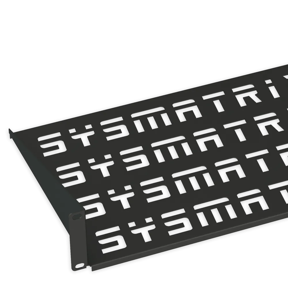 SYSMATRIX SH 2003.900 Полка 19" консольная перфорированная 1U глубина 200 мм, цвет черный (RAL 9004)
