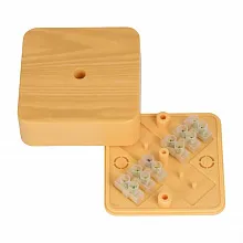 Коробка разветвительная КМР-030-030кг (75х75х26) с клеммником светл. дер. EKF