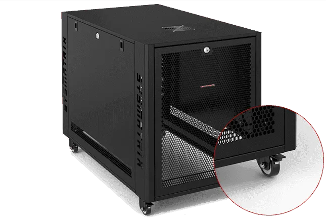 SYSMATRIX MR 6812.933 Шкаф серверный телекоммуникационный 19" напольный 12U 600x800x655mm (ШхГхВ) передняя дверь перфорированная, задняя дверь перфорированная, ручка с замком, цвет черный (RAL 9004)