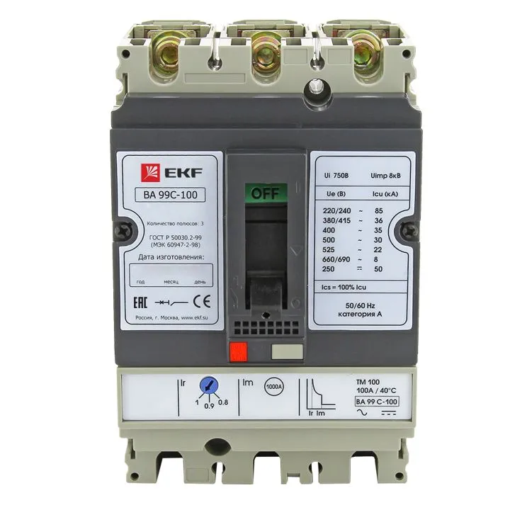 ВА-99C (Compact NS) 100/63А 3P 36кА EKF