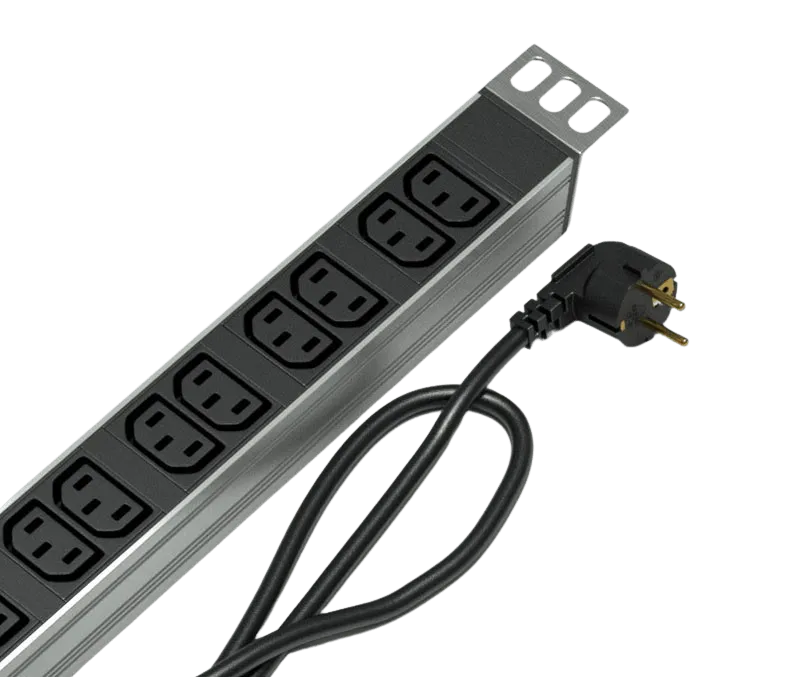 Вертикальный блок розеток Rem-16 с фил. и инд., 25 IEC 60320 C13, алюм., 42-48U, шнур 3 м.
