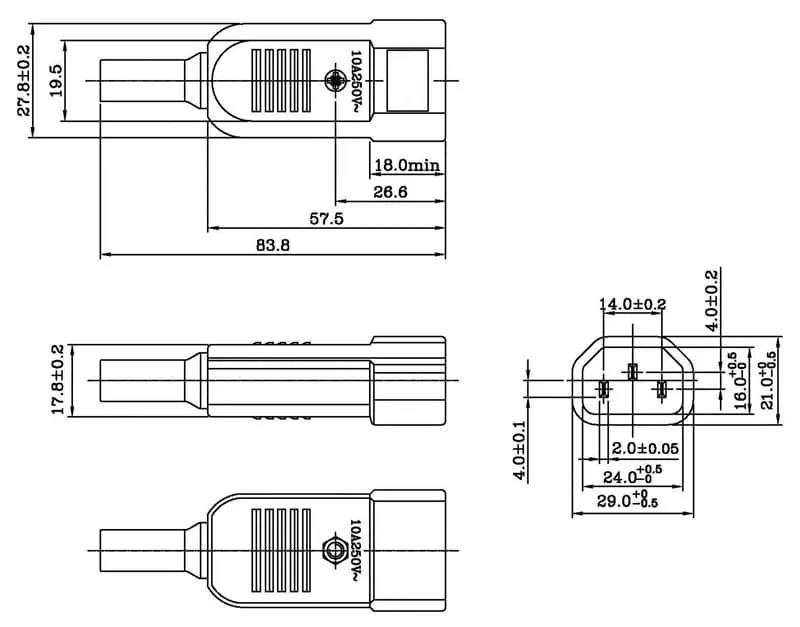 Hyperline CON-IEC320C14