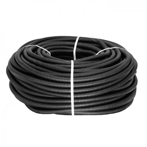 Труба ПНД гибкая гофр. d32мм, тяжёлая с протяжкой, 50м, цвет черный