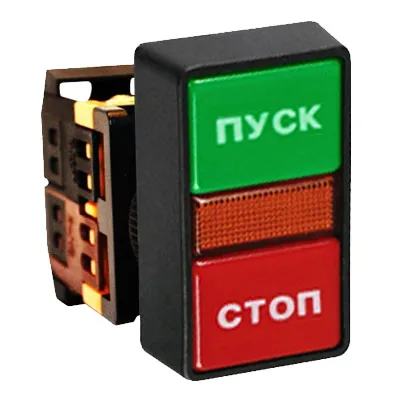 Кнопка AS-22N "Пуск-Стоп" прямоугольная 220В NO+NC EKF