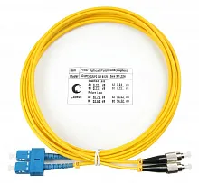 Патч-корд оптический duplex SC-FC 9/125 sm 3м LSZH Cabeus