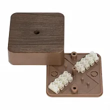 Коробка разветвительная КМР-030-030кг (75х75х26) с клеммником тёмн. дер. EKF