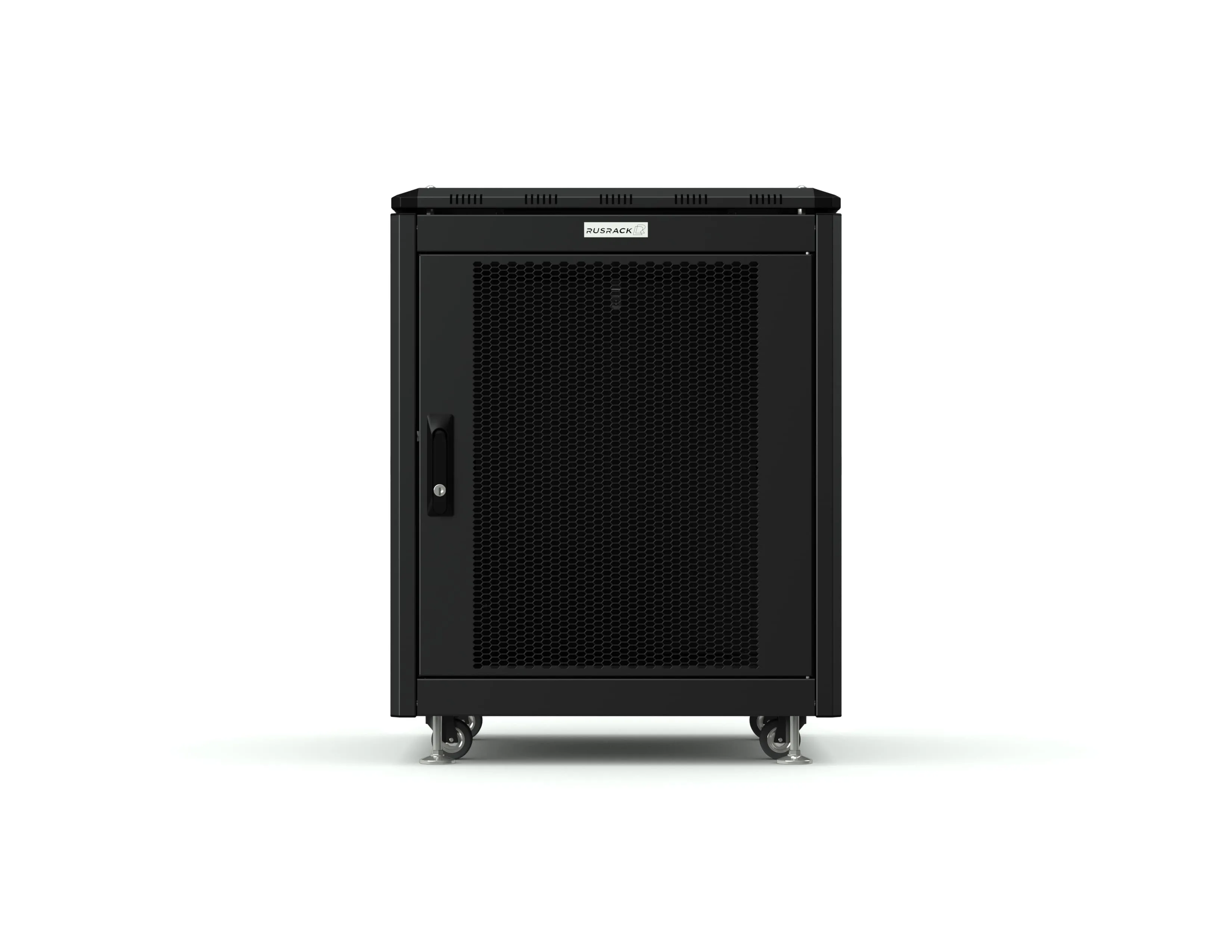 RUSRACK напольный 12U 600х600 черный, перф. дверь