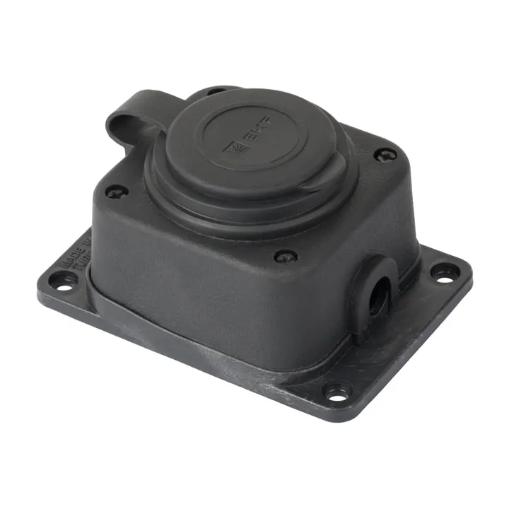 Роз. одномест. с защит. крышкой каучуковая 230В 2P+PE 16A IP44 EKF PRO