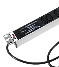 Вертикальный блок розеток Rem-16 с фил. и инд., 25 IEC 60320 C13, алюм., 42-48U, шнур 3 м.