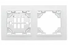 Минск Рамка 2-местная горизонтальная белая EKF