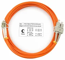 Патч-корд оптический duplex LC-SC 62,5/125 mm 7м LSZH Cabeus